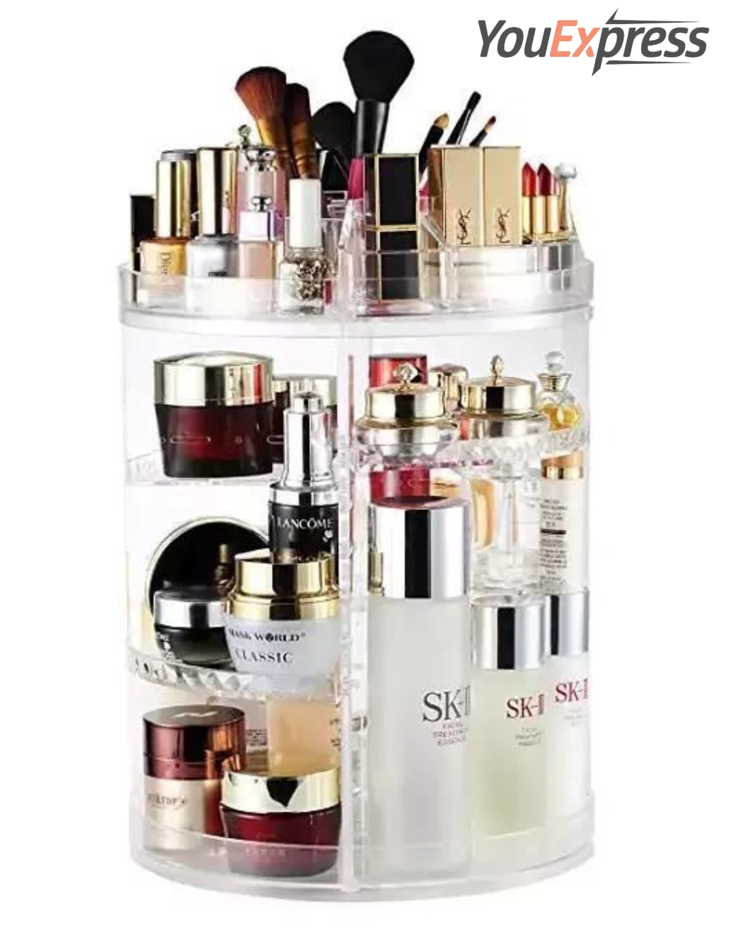 Organizador de Maquillaje Acrílico 360° Rotatorio,