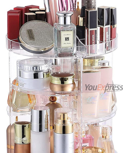 Organizador de Maquillaje Acrílico 360° Rotatorio,