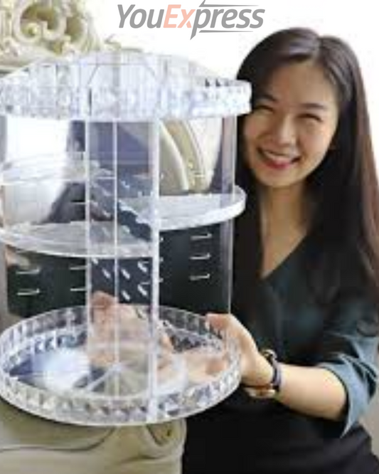 Organizador de Maquillaje Acrílico 360° Rotatorio,